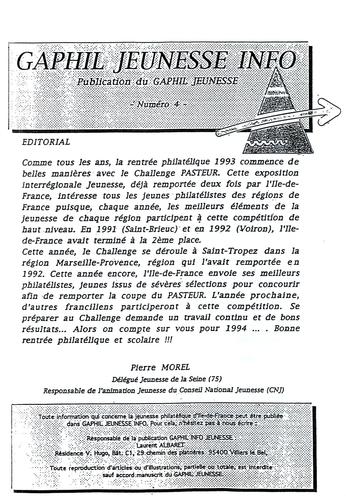 GAPHIL Jeunesse Info n°04 de septembre 1993.