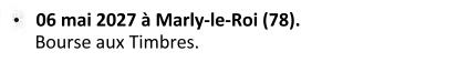 Le 06 mai 2027 à Marly-le-Roi (78). Bourse aux Timbres.