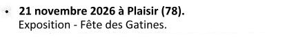 Samedi 21 novembre 2026 à Plaisir (78). Exposition - Fête des Gatines (Frédéric Morin). Présence de Luc Mangin.